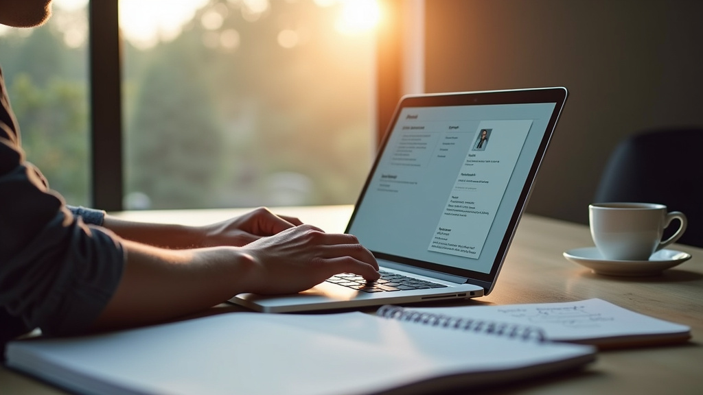 Interface d'un générateur de CV par intelligence artificielle avec aperçu en temps réel