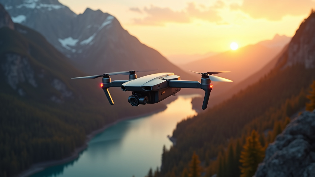 Drone professionnel equipe d'un capteur high tech pour la prise de vue aerienne