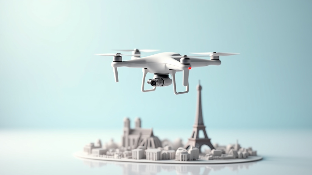 Drone de livraison effectuant une livraison express dans le centre de Paris